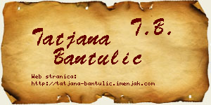 Tatjana Bantulić vizit kartica